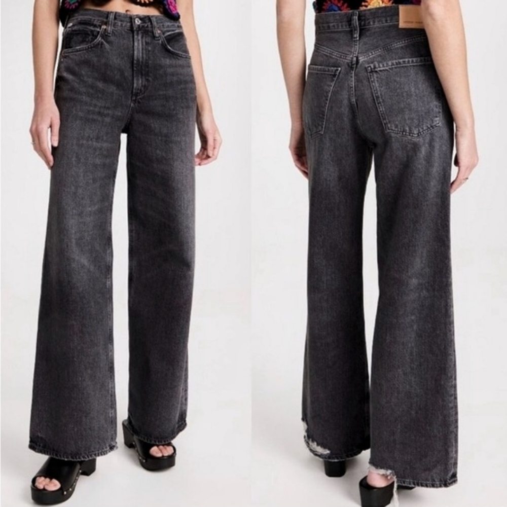 Citizens Of Humanity Paloma Baggy Classic Washed Black Denim Jeans
